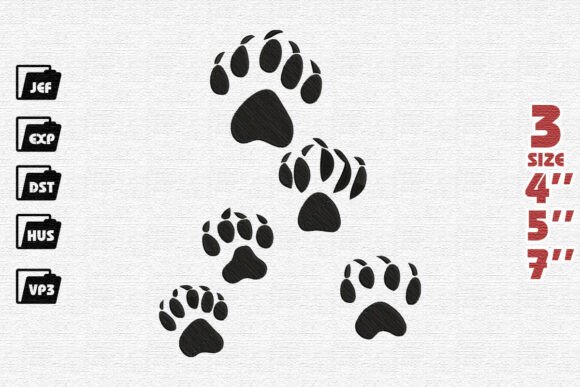Bear Paw Print Tracks Embroidery Design Review