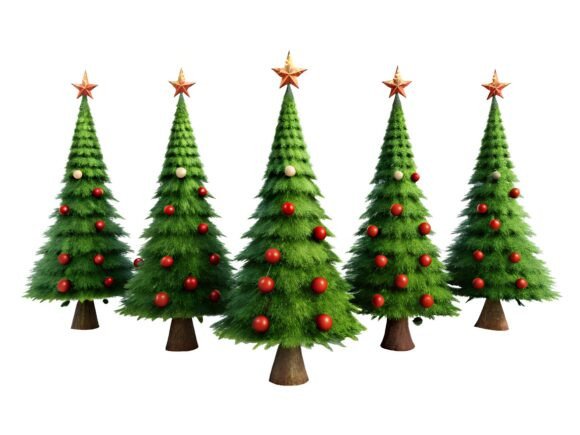 Christmas Trees Embroidery PNG Design Review
