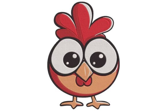 Cute Cartoon Chicken with Big Eyes Embroidery Design Review