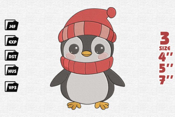 Cute Winter Penguin in Striped Beanie Review