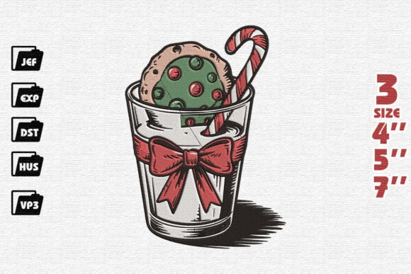 Festive Christmas Cookie in a Glass Embroidery Design Review