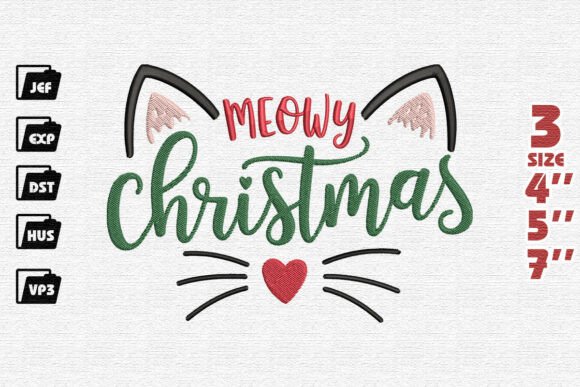 Meowy Christmas Cat Embroidery Design Review