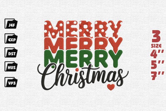 Playful Merry Merry Christmas Mixed Font Design Review