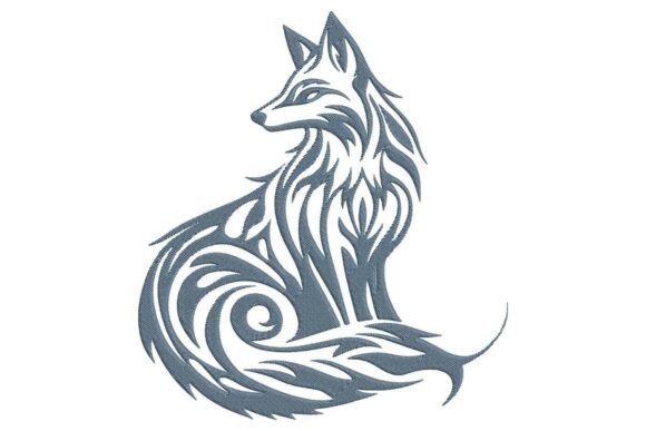 Tribal Fox in Dusty Blue Embroidery Design Review