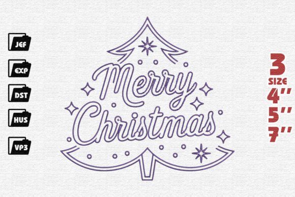 Whimsical Merry Christmas Tree Typography Design
