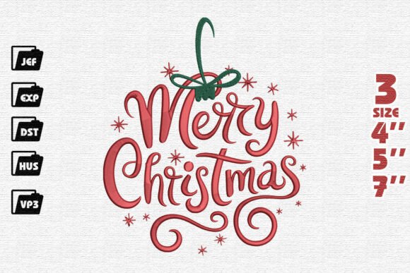 Whimsical Merry Christmas Typography Ornament